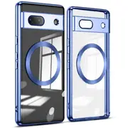 For Google Pixel 8 MagSafe Magnetic Case with HaloLock Shockproof Military Grade Protection Scratch Resistant Back Protective Cover (Blue)