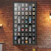 Shot Glass Display Case, 52 Slots Shot Glass Holder Lockable Wall Mounted Sha...