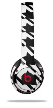 Skin Wrap for Beats Solo Wireless 2 3 4 Houndstooth Black SKIN ONLY