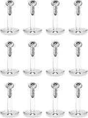 [SCERRING] 16G Lip Rings 2mm CZ Internally Threaded Labret Monroe Lip Ring Tragus Rook Helix Earring Stud Piercing Jewelry Retainer Clear Acrylic Bioflex Bar Length 6-10mm 12-36PCS