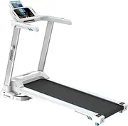 Folding Treadmill with LED Display Silent Weight Loss Folding Home Treadmill Load 120Kg White le Fitness Equipment
