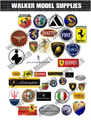 1:18 scale Pre-cut Italian car Logo Garage signs stickers model car. 8