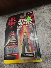 Star Wars Episode 1 Phantom Menace Jar Jar Binks with Gungan Battle Staff NEW