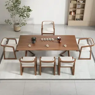 新中式輕奢茶椅實木餐椅茶台椅子餐椅實木椅子靠背扶手椅泡茶椅子