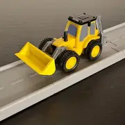 Yellow Backhoe Truck NEW Road To Gold Driven Battat Pocket Micro Toy Car