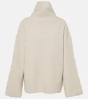 [Toteme] Toteme Ribbed-knit wool turtleneck sweater AU 14 beige
