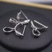 1pcs Real 18K White Gold Hook For Jade Pendant Gold Clasp 12*11MM DIY Jewelry
