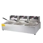 30L Triple Deep Fryer Commercial Fast Fryer Stainless Steel AU 2500W Electric