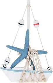 HOOTNEE Realistic Mini Sailing Ship Wooden Sailboat Model for Desktop Decoration