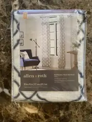 Allen+Roth Light Filtering/Curtain 95″ Rod Pocket Back Tab Single Panel / navy