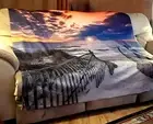 Custom Ocean Beach Cape Cod Carolina Fleece Blanket Throw 50x60 bed sofa lap
