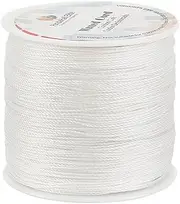 PH PandaHall 0.5mm Waxed Cord, 116 Yards White Round Waxed Polyester Cord Thread Beading String Crafing Cord for Waist Beads Bracelet Necklaces DIY Craft Jewelry Making and Macrame Supplies