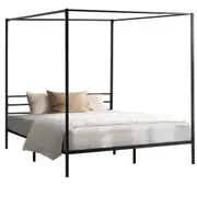 Oikiture Metal Canopy Bed Frame Double Size Platform