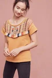 NWT Anthropologie Valencia Fringe Top by Chloe Oliver, L, Decorative Top Tassels