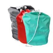 3 x Commercial Laundry Linen Bag with Drawstring & Lugs: Red, Green & Black | B