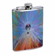 Groovy Trippy Mushrooms D6 Flask 8oz Stainless Steel Hip Drinking Whiskey