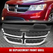 [Honeycomb Mesh] For 11-20 Dodge Journey OE Style Chrome Molding Front Grille