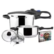 Magefesa Rust Resistant Stainless Steel Pressure Cooker Set Dishwasher Safe 6-Pc