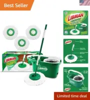 Tornado Spin Mop System with 4 Microfiber Heads - Effortless Floor Cleaning