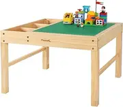 Papablic 2 in 1 Kid Activity Table with Large Storage for Older Kids Compatible with Lego Building Block for Boys Girls
