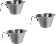 TOPPERFUN 3pcs Espresso Shot Cup Set Stainless Steel Measuring Cups for Coffee with Gold Scoops Pitcher