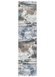 Contemporary River Rock in Multicolour : Runner Rug
