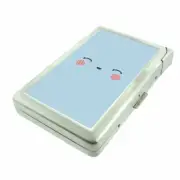 Cute Blue Smile Em1 Cigarette Case with Built in Lighter Metal Wallet