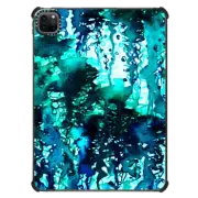 iPad Pro 11-inch (3rd/4th gen) iPad Impact Case THE PERFECT STORM in TURQUOISE AND BLACK - Bold Rain Clouds Whimsical Mint Green Abstract Aqua Blue Nature Sky Rainy Day Painting