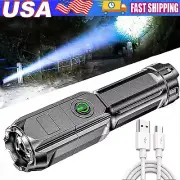 Super Bright LED Tactical Flashlight Rechargeable LED Work Light Torch Zoomable
