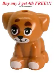 ☀️NEW LEGO Minifigure Mini Figure Minifig Animal Pet Dog Puppy White Paws