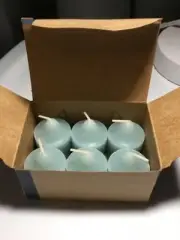 PARTYLITE VOTIVE CANDLES BLUE AGAVE 6 pack NEW BOX hard to find