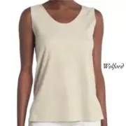 Wolford Light Beige Velour Side Slits Sleeveless Tank Top Blouse NWT Size L