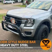 Black Stainless Steel Nudge Bar suits Ranger NEXT GEN 2022 On Front Bumper Guard