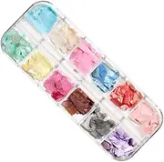 DECOMELODY 12 Assorted Nail Art Stickers Delicate Manicure Decals for Women Girls (Shell)
