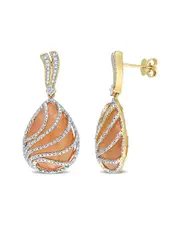 Rina Limor 14K 32.24 ct. tw. Diamond & Orange Moonstone Drop Earrings