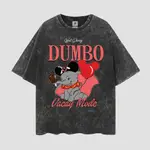 DUMBO VACAY 時尚華特迪士尼復古 T 恤風格超大水洗 T 恤