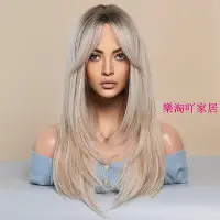 在飛比找Yahoo!奇摩拍賣優惠-?現貨?仿真假髮女/長髮中分整頂全頭套/金色長髮女套頭式假髮