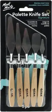 Mont Marte Studio Palette Knife Set, 5 Piece. Selection of Different Sizes