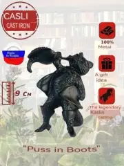 New! Kaslin casting of the Russia sculpture candlestick"Cat in boots" 2025