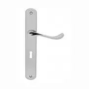 KR Lucas Pavtom Scroll Door Lever Handle on Seri Long Plate Bit Key
