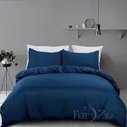 ForZzz 2000 TC Premium 3 Pieces Soft Quilt/Duvet Pillowcase Cover Set AU Double Queen Size Doona Cover Ultra Soft Quilt Cover Set Bed(Queen, Navy)