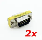 2 Pack - DB9 D-SUB 9-Pin RS232 Serial Male to Female Port Saver Coupler Adapter
