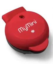 Nostalgia My Mini 5" Waffle Maker -Red- Nonstick Surface