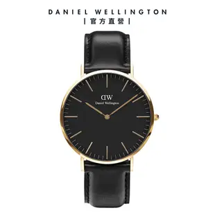 Daniel Wellington 手錶 Classic Sheffield 40mm爵士黑真皮皮革錶-三色任選(DW00100127 DW00100544 DW00100133)/ 金框