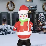 7 Ft Christmas Inflatable Snowman Blow Up Yard Decor Santa Suit LED Lights Xmas