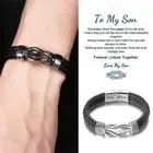 To My Son Bangle Bracelet Mother And Son Forever Linked Bangle PU Gift A1U6