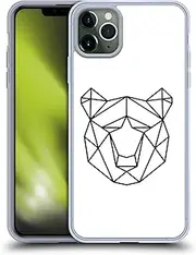 Head Case Designs Officially Licensed Haroulita Bear Lines Black and White 3 Gel Case [Military Grade Protection] Compatible with Apple iPhone 11 Pro Max
