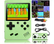 Handheld Game Console Retro Game Console with 500 Classic FC Games 3 Inch Screen Portable Game Console Support TV Connection and 2 Players - Green