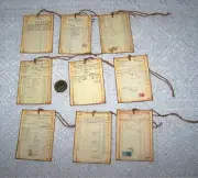 9-Vintage~French~Invoices~Junk Journal~Ephemera~Linen Cardstock~Gift~Hang~Tags