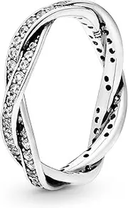 Pandora Ring Twist of Fate, Clear Cubic Zirconia, Size 52 Eur